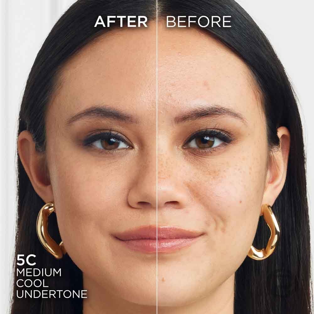 True Match liquid foundation 5C medium cool undertone - Before After